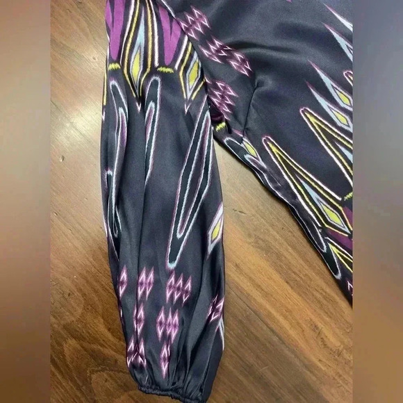 Ophelia Satin Dress Ode To Neon Revival Sz Med Purple Retro Hippy Modern Shift - Picture 4 of 14